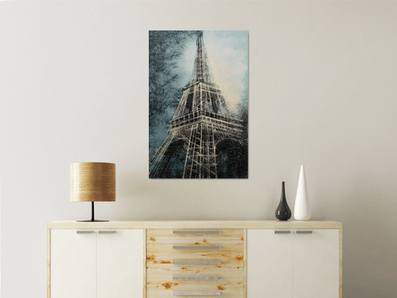 Paris. The Eiffel Tower At Twilight