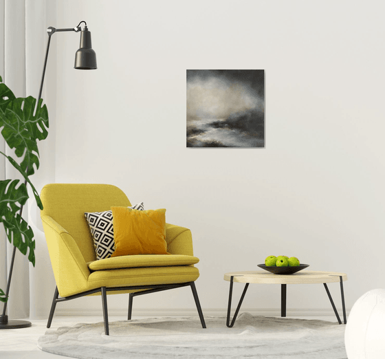 Love of heaven and love of earth 60X60 cm - tranquility painting ANY SIZE gray wall art light gray abstract painting modern art monochrome art minimalism painting calm wall art (2019)