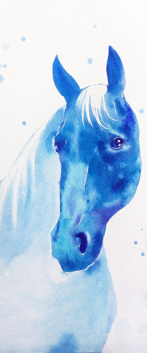 Moon Horse by Olga Beliaeva Watercolour