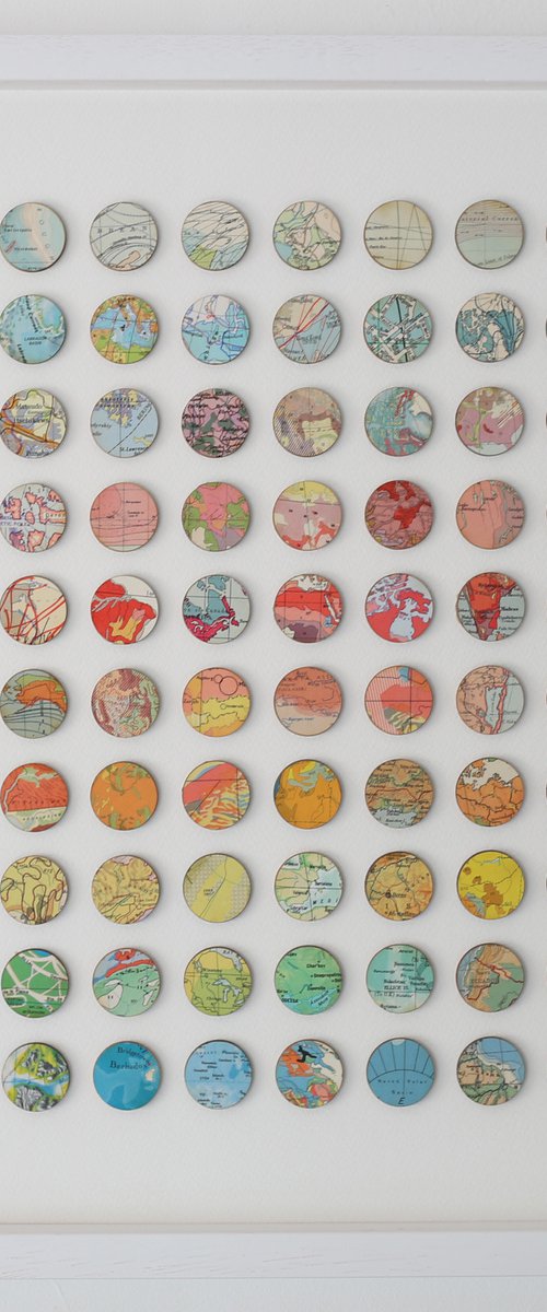 100 rainbow map dots artwork by Amelia Coward