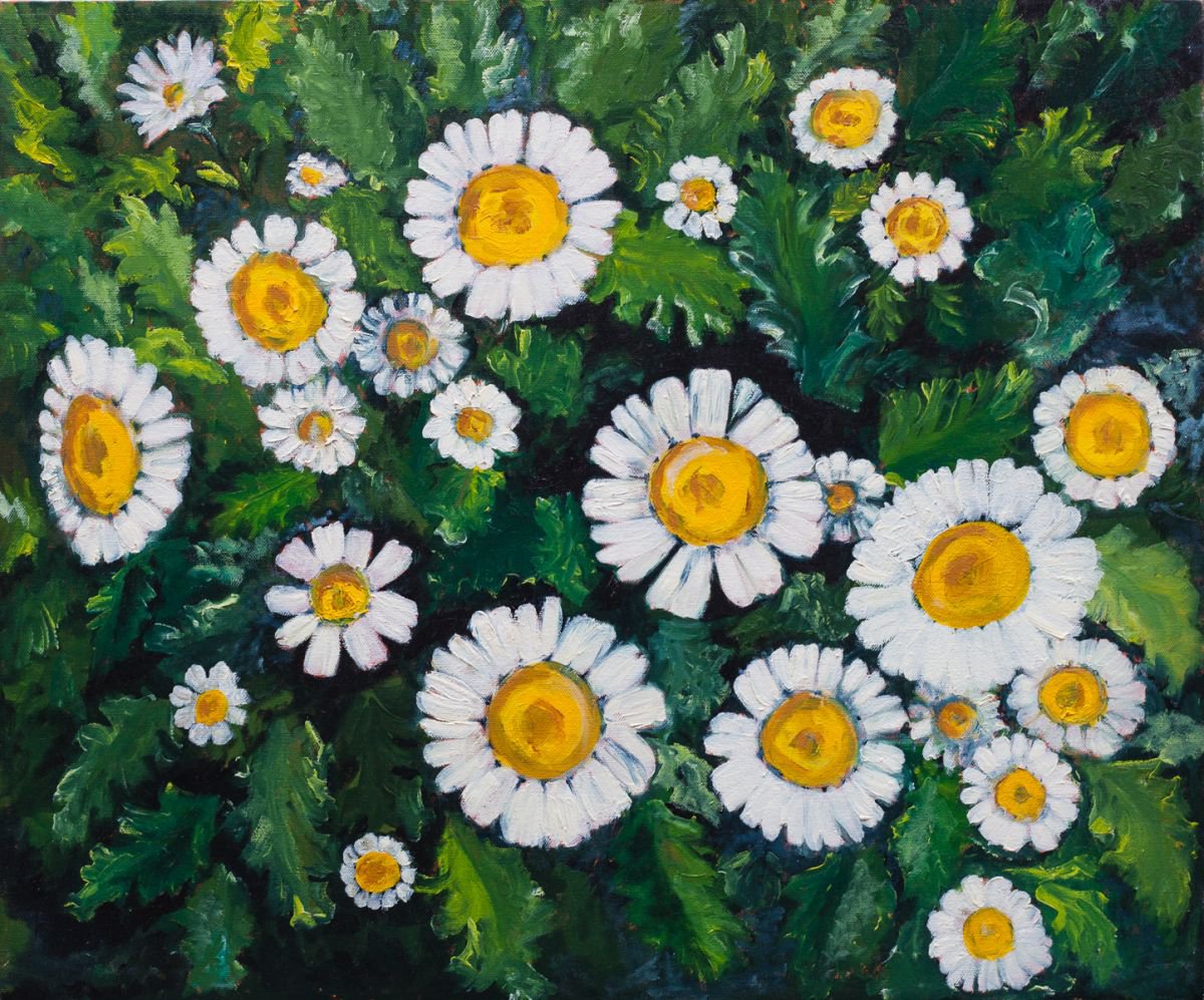 White Flowers by Liudmila Pisliakova