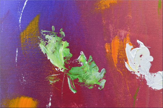 Happyness 2 - Abstract acrylic painting, framed artwork