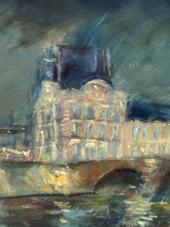 Louvre at night