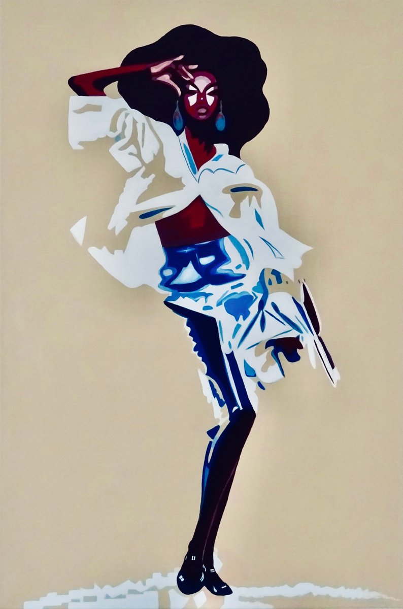 Expressive Portrait Acrylic Painting By Penny Burton, 24 X 35", Another Photoshoot, Original Artwork