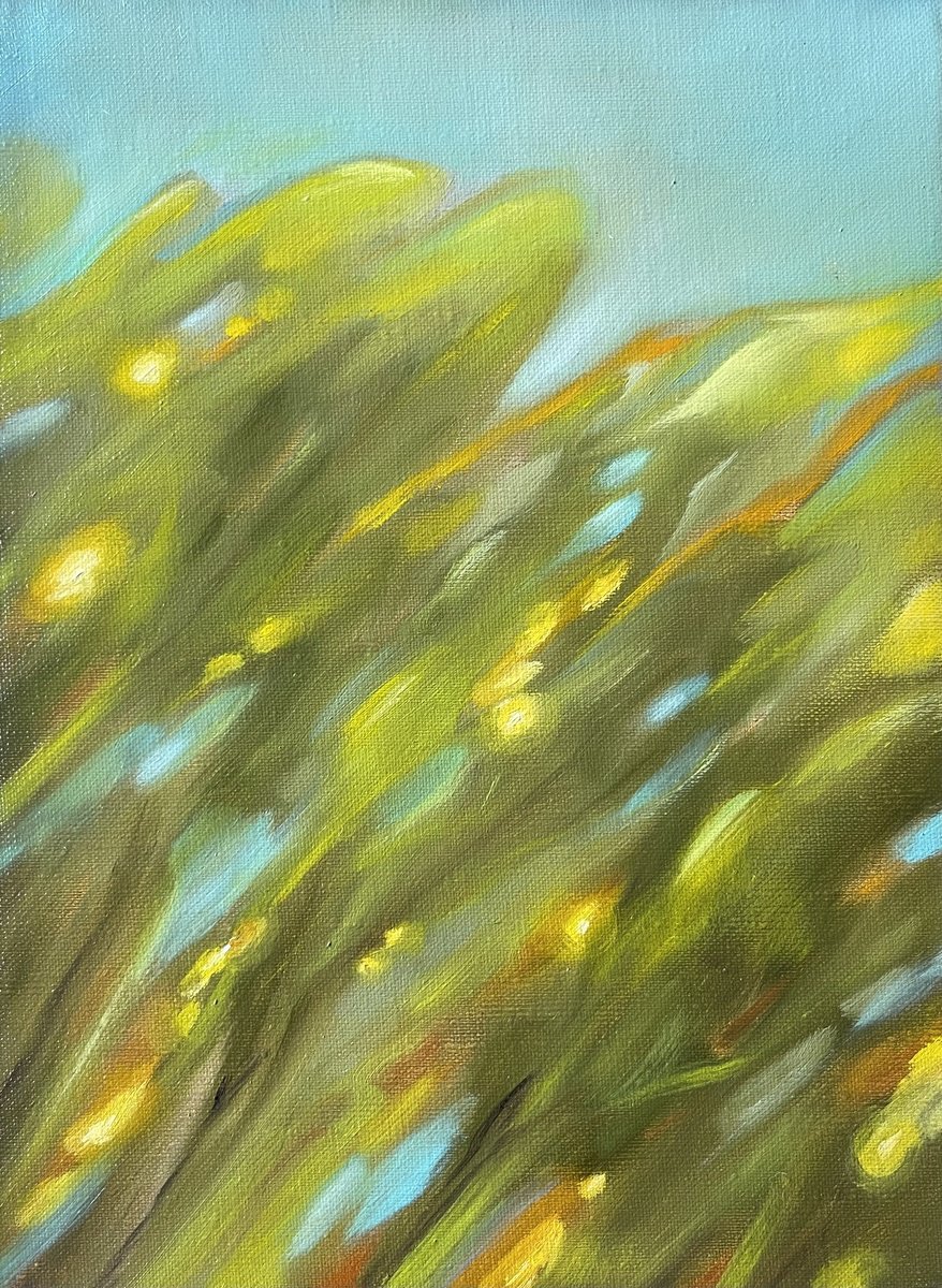 Impressionistic Abstract Oil Painting By Daiva Karaliute, 8 X 10, Light In A Tree, Original Artwork