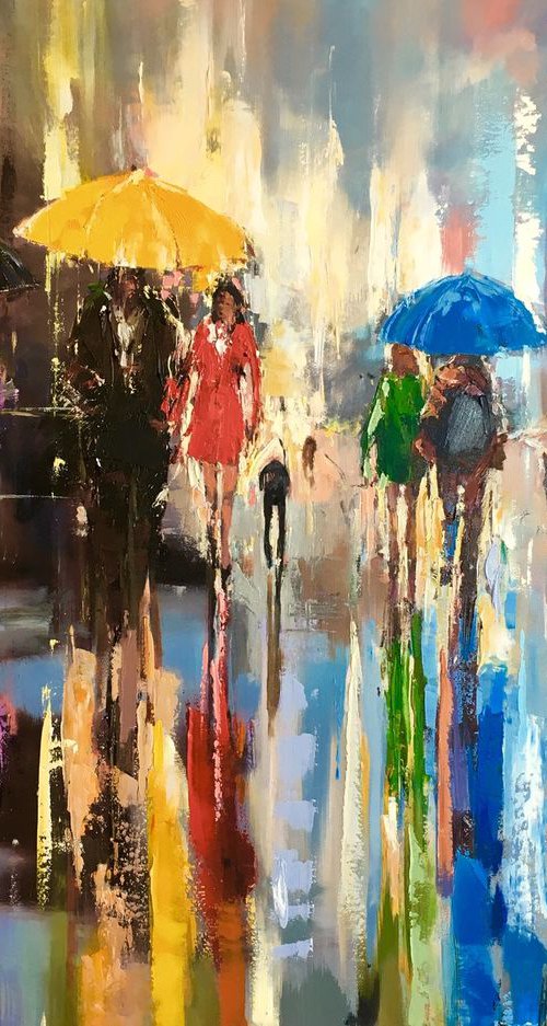 'Running through the Rain' by Ewa Czarniecka