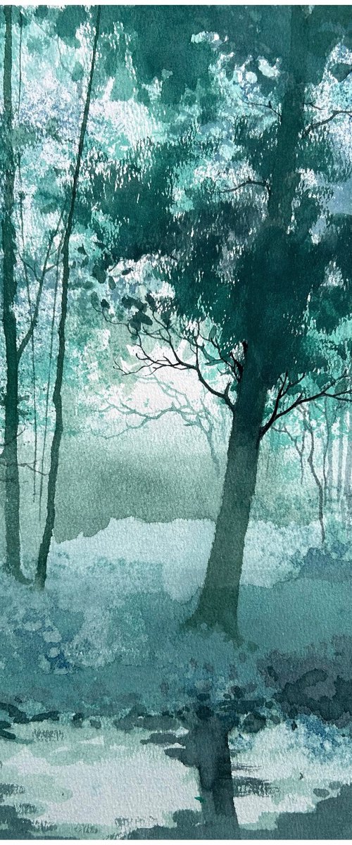 Silent forest light by Nazar Grunyka