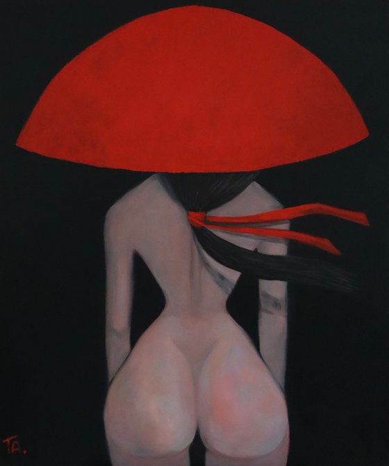 Lady in red hat