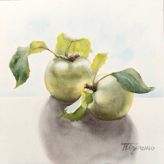 Two green apples
