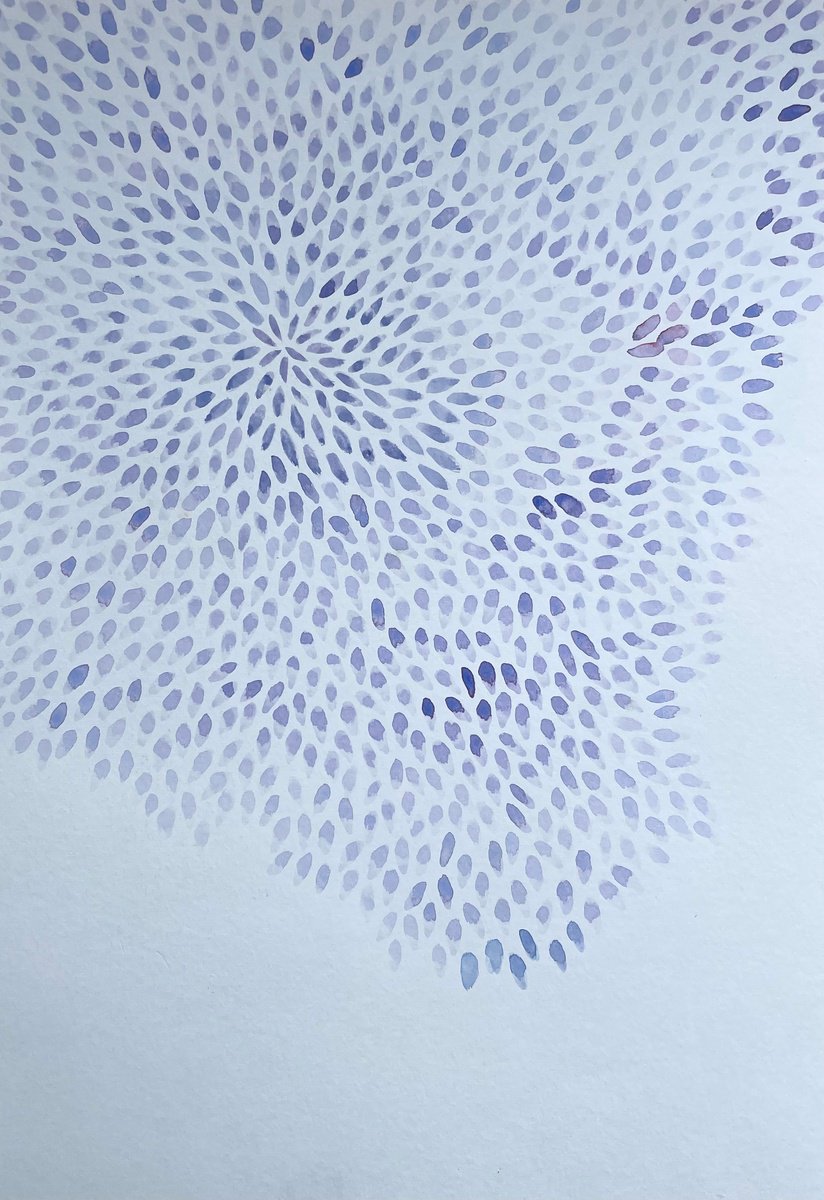 Abstract Watercolour By Flora Butler, 8 X 12, A Shower Of Blossoms, Original Artwork