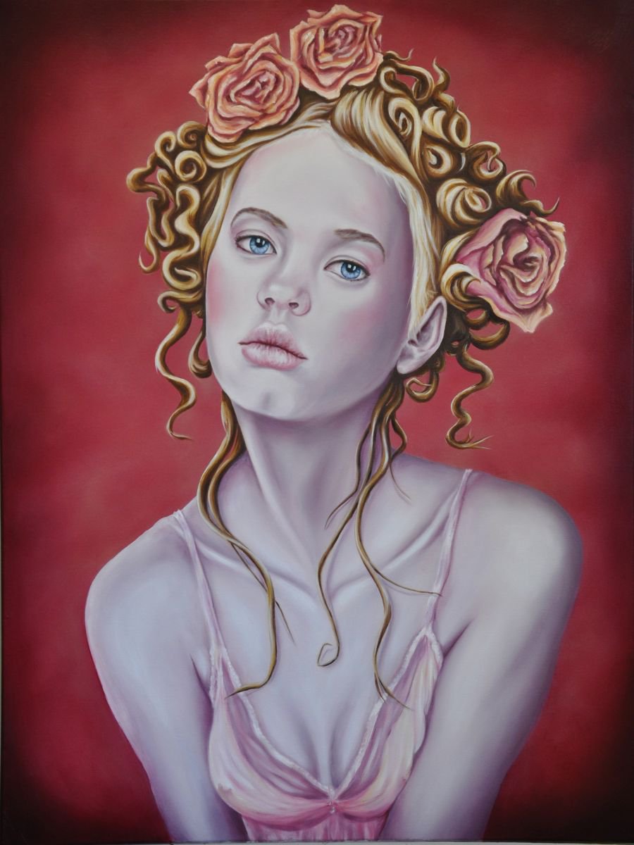 Photorealistic Portrait Oil Painting By Mullo Art, 30 X 39", The Medusa Touch, Original Artwork