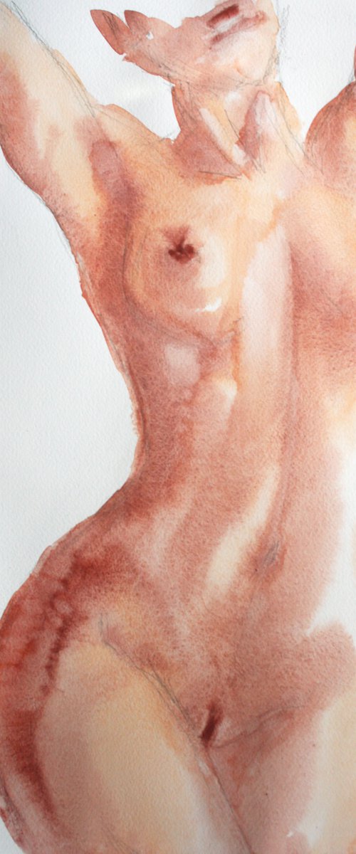 Grace VII. Series of Nude Bodies Filled with the Scent of Color /  ORIGINAL PAINTING by Salana Art Gallery