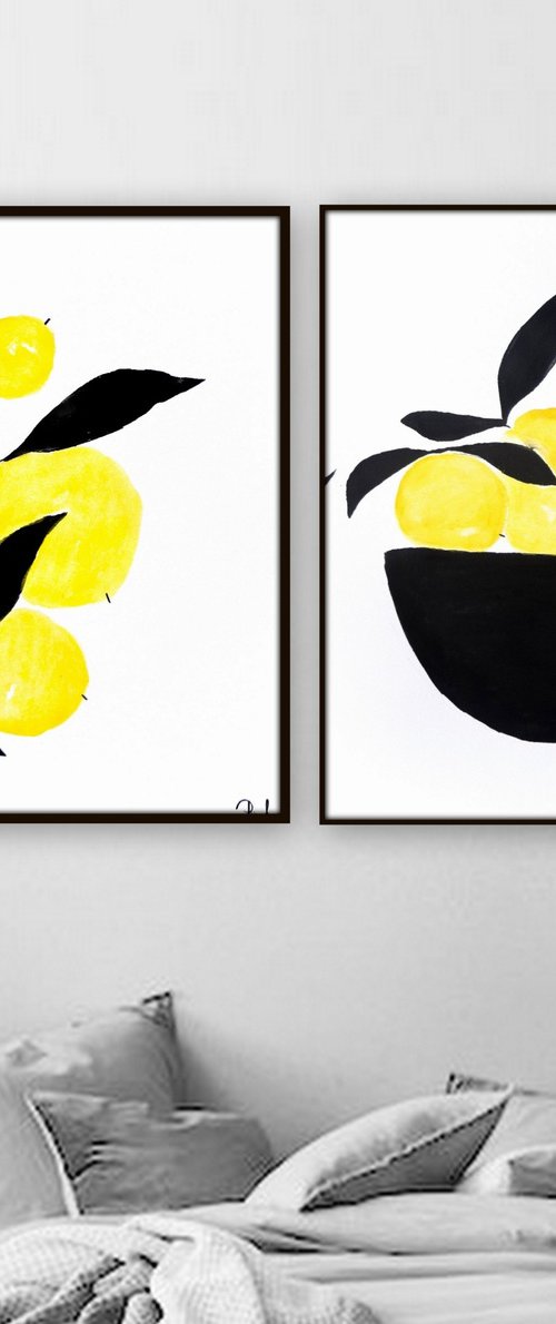 Set of 2. Lemons. by Nadia Moniatis