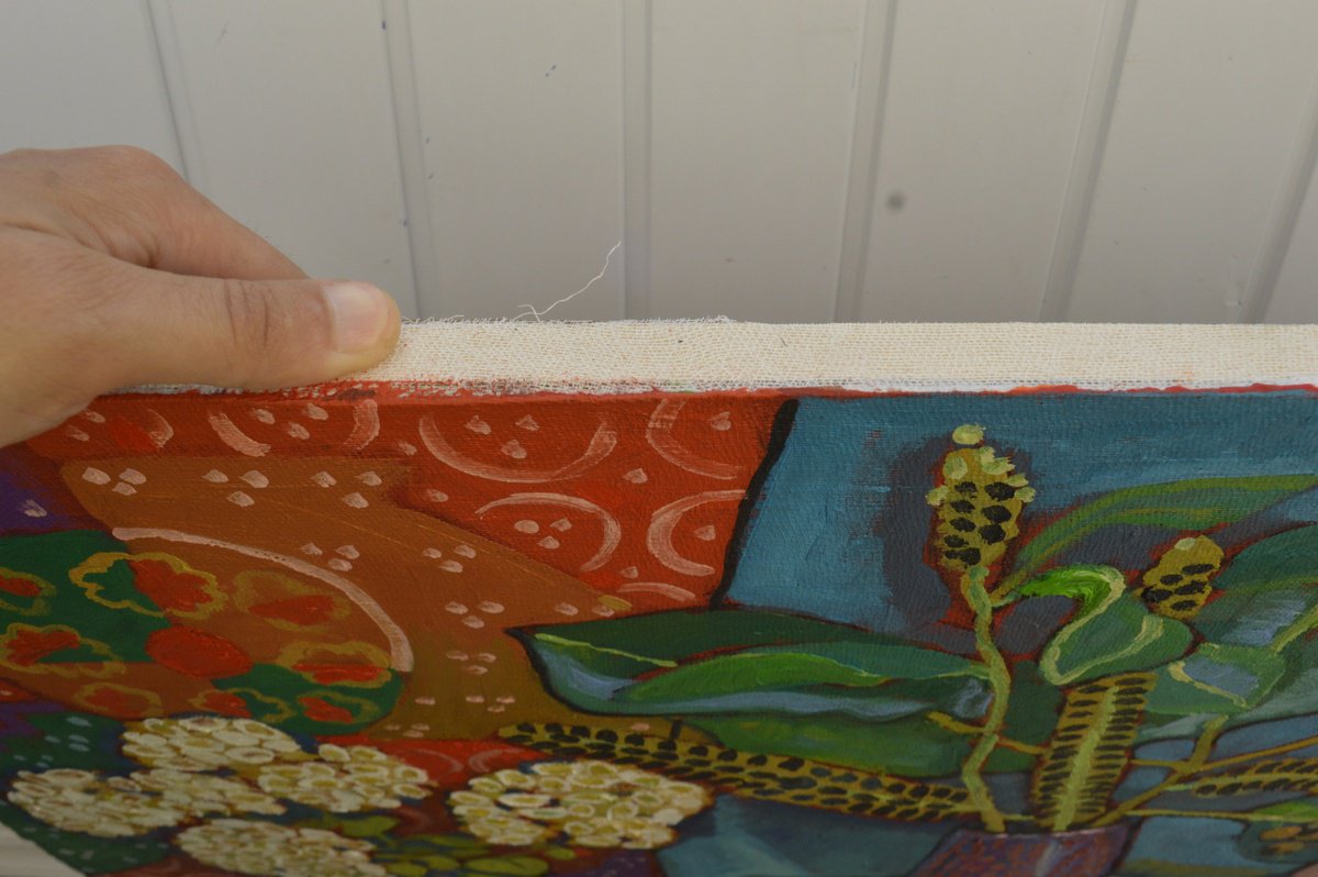 Impressionistic Botanical Oil Painting By Mykola Kozlovsky, 33 X 24", Still Life With Phytolacca, Original Artwork