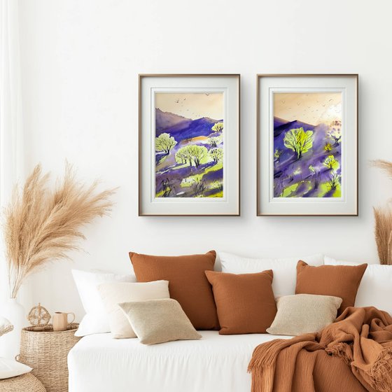 Diptych Sunrise in the Alps