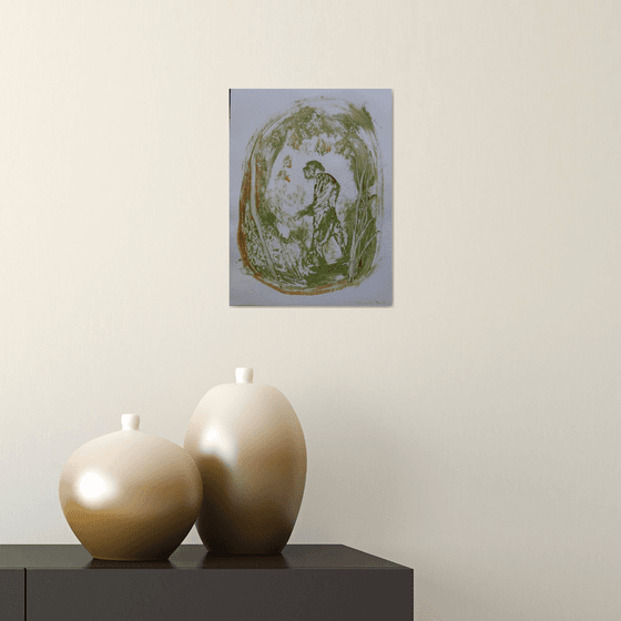 Green Mood 35, acrylic on paper 28x21 cm