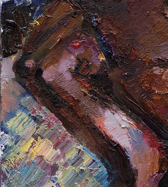 Abstract woman portrait painting #9, Free Shipping