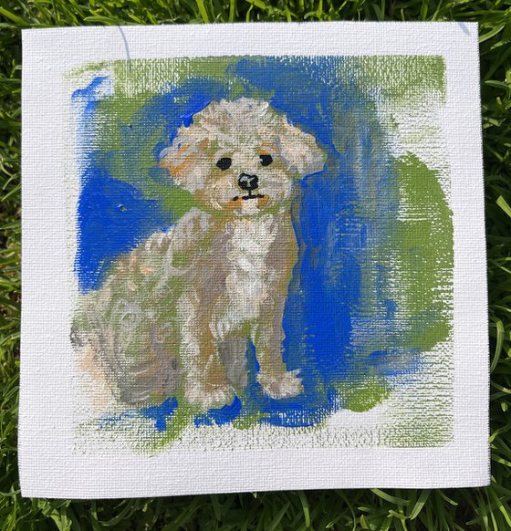 Dog portrait painting