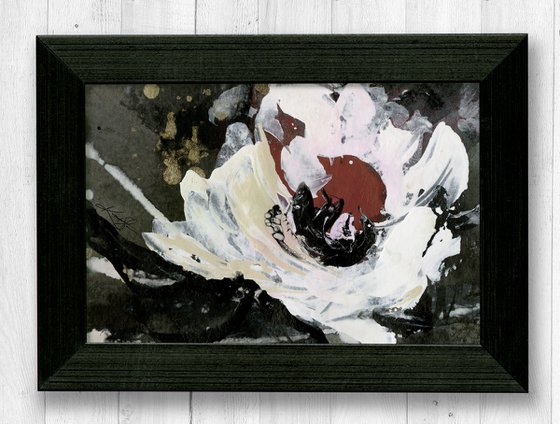 Midnight Blooms 12 - Framed Floral Painting by Kathy Morton Stanion
