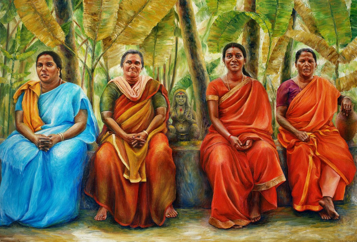 Four Women In A Banana Grove (Four Elements) by Kateryna Goncharova