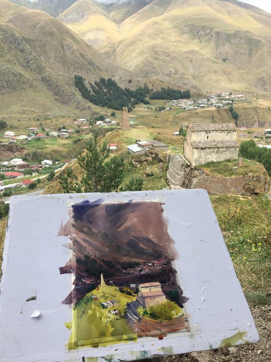 In the Kazbegi Mountains in Georgia