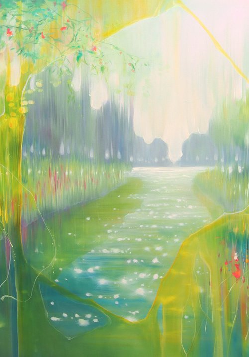 The Peacocks River by Gill Bustamante