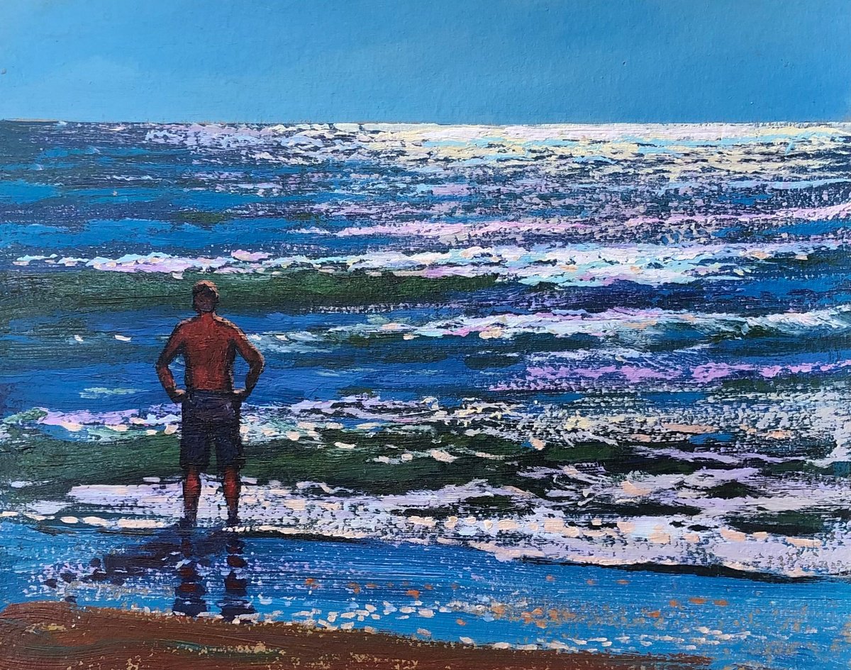 Man And Sea By Sergey Kachin, 20 X 16, Artwork For Sale On Artfinder