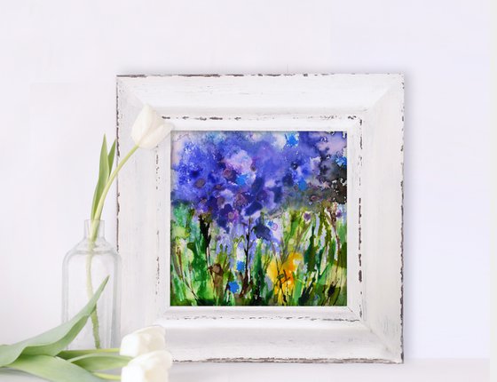 Purple Meadow - Flower Painting  by Kathy Morton Stanion