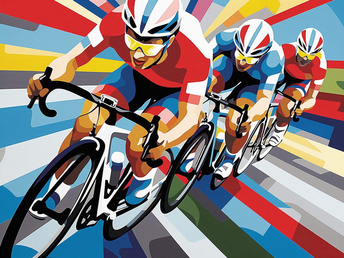 Impressionistic Portrait Acrylic Painting By Kosta Morr, 31 X 24", Finish Line, Original Artwork