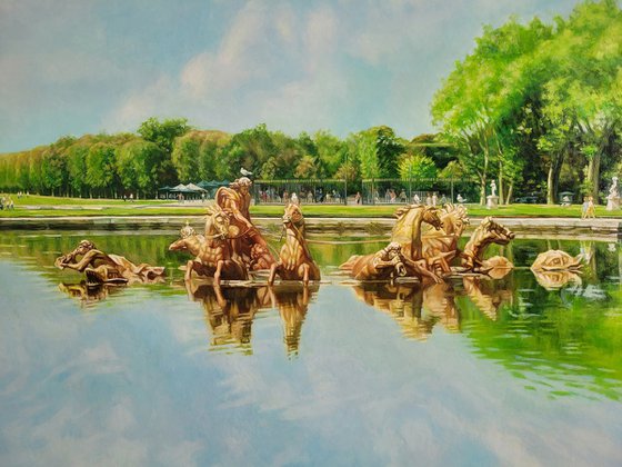 Reflection of the air of Versailles. Apollo's Fountain
