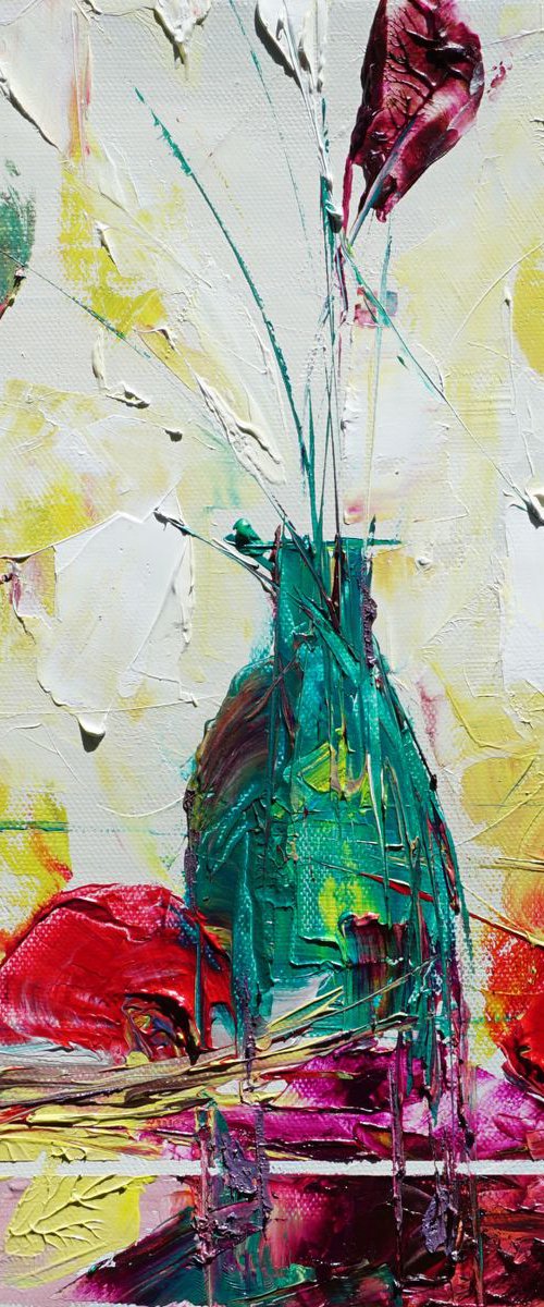 Pomegranates and Flowers - 12x12in;30x30cm by jelena b