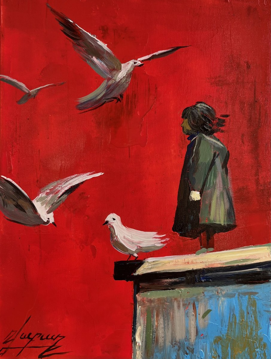 Impressionistic Landscape Oil Painting By Vahe Bagumyan, 12 X 16", Flight Of Freedom, Original Artwork