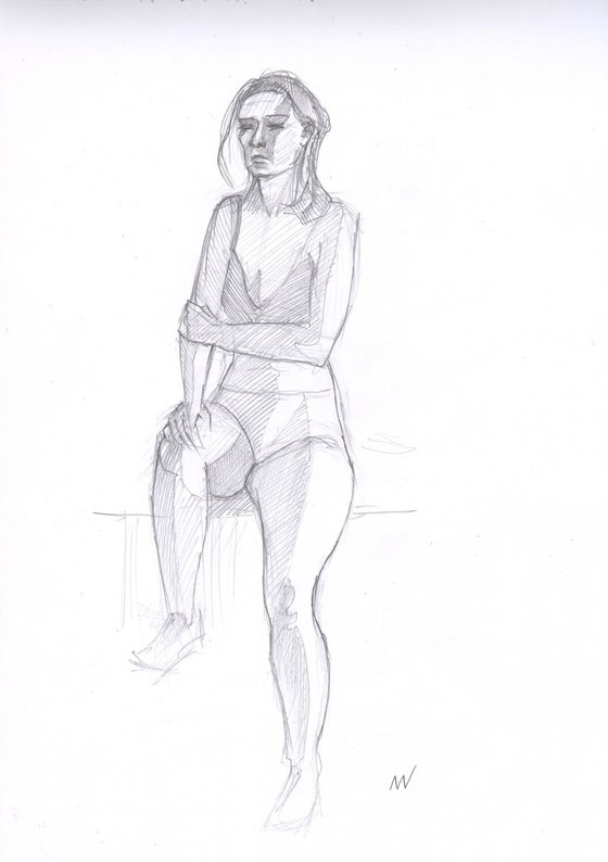 Sketch of Human body. Woman.77
