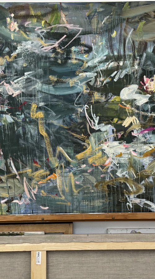 Dark pond. Water lilies by Lilia Orlova-Holmes