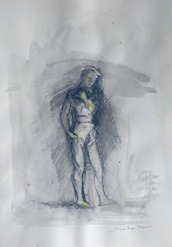 Sadness, mixed media