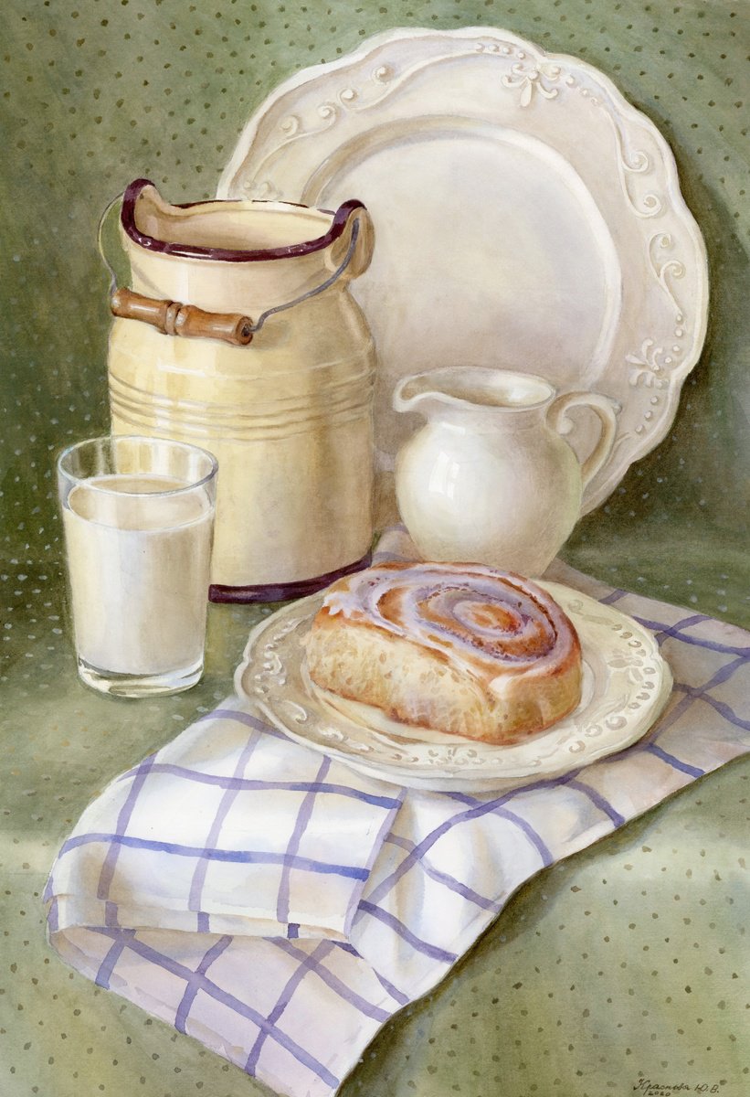 Still life with cinnabon by Yulia Krasnov