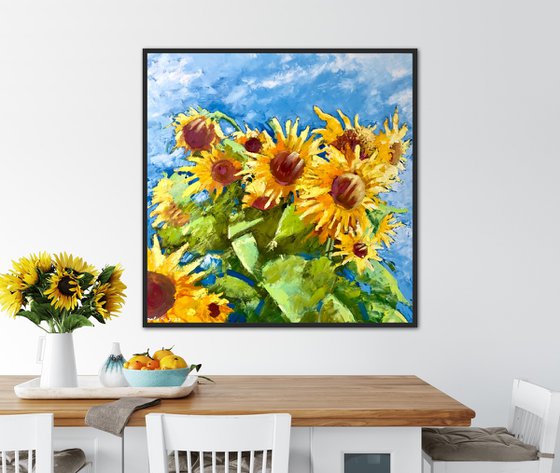 Abstract sunflowers 70-70cm