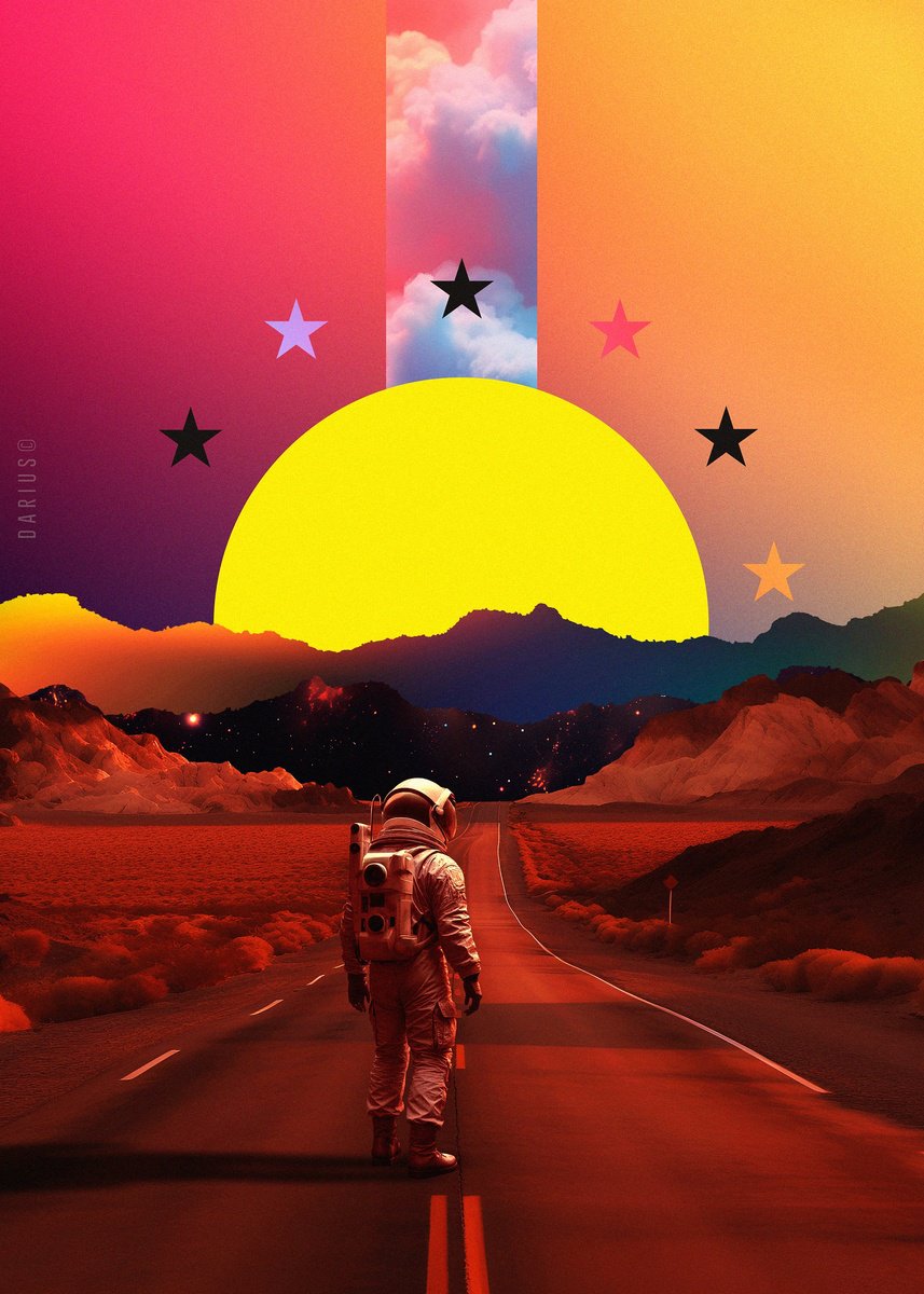 Surrealistic Abstract Giclee Print By Darius Comi, 12 X 18, Colorscape Journey, Original Artwork