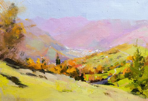 Oil painting landscape - Autumn Sound I by Yuri Pysar