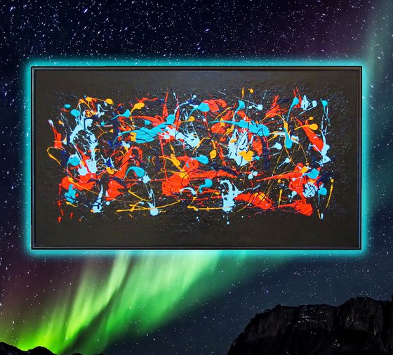 NIGHT  FLASHING, 3D, RICHTER MODE, XL, framed