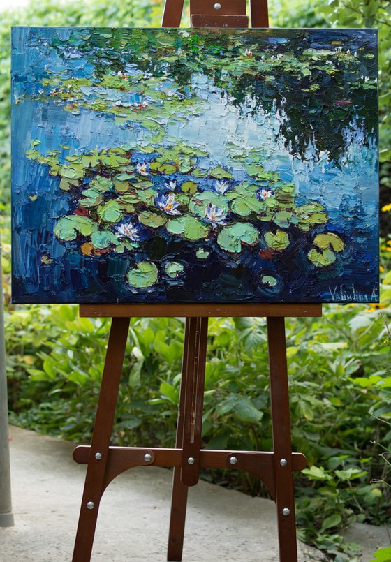 Water Lilies - Impasto Original Oil painting