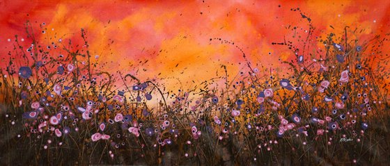"Emotions" - Extra large floral landscape painting