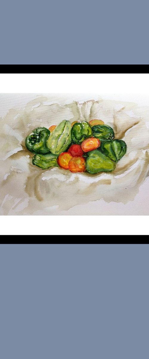 A basket of vegetables by Asha Shenoy