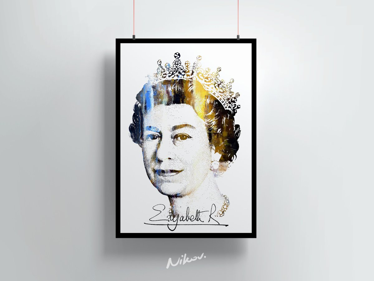 Queen Elizabeth II - Modern Digital Print Art, Modern Decor, Wall Decor, Office Wall Decor... by Georgi Nikov