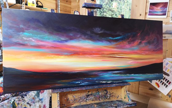 Twilight Blush - seascape, emotional, panoramic