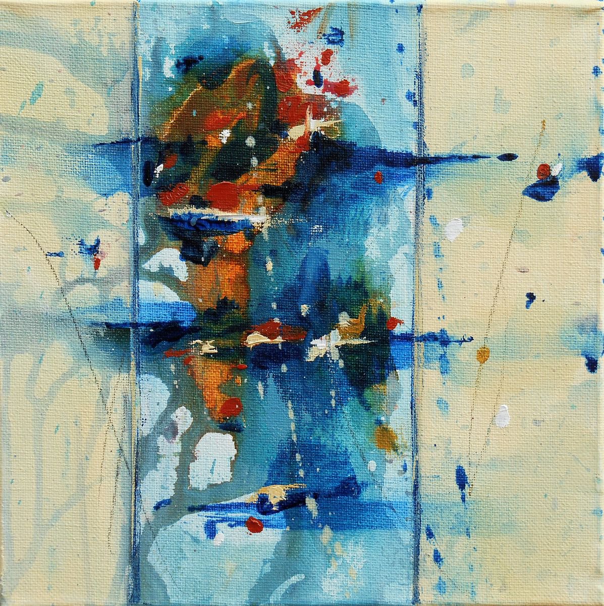 Abstract Oil Painting By Cynthia Ligeros, 8 X 8, Where The Sky Takes Us, Original Artwork