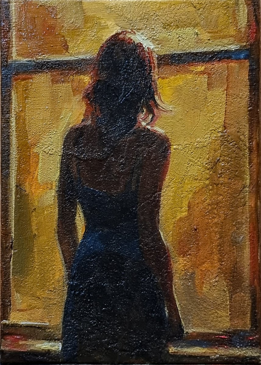 Expressive Portrait Oil Painting By Artmoods Tp, 6 X 8, Window Of Hope, 6, Original Artwork