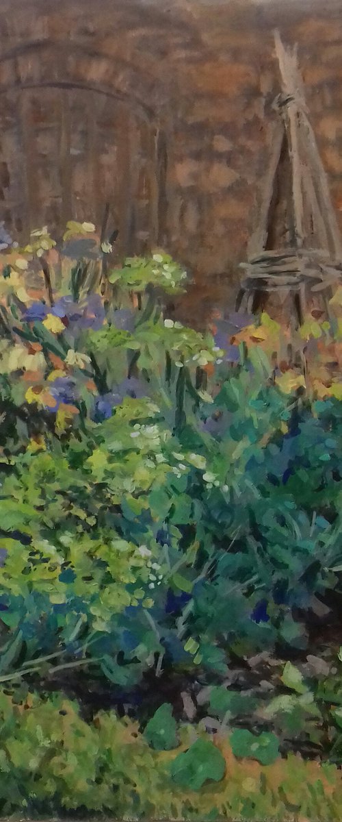 Heleniums and Cerinthe in the Summer Garden by Ann Kilroy