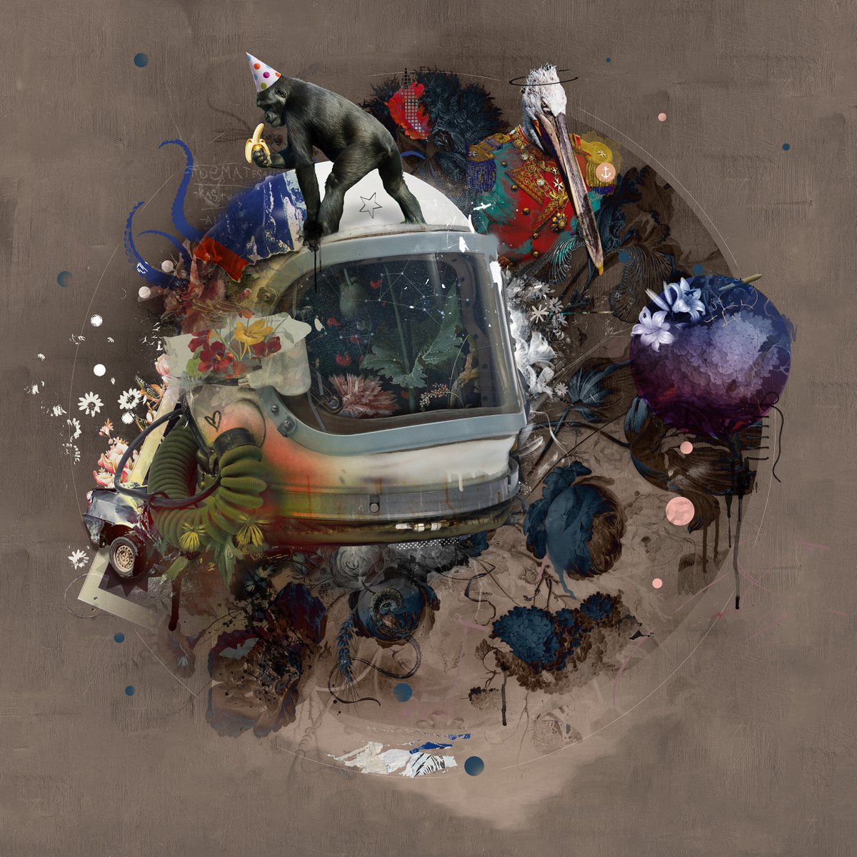 Botanical Painting By Teis Albers, 39 X 39", Everything