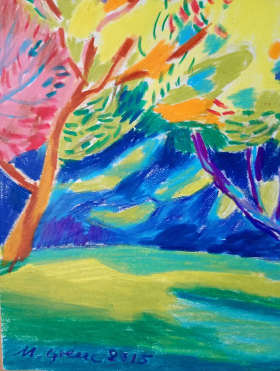 Yellow tree tops